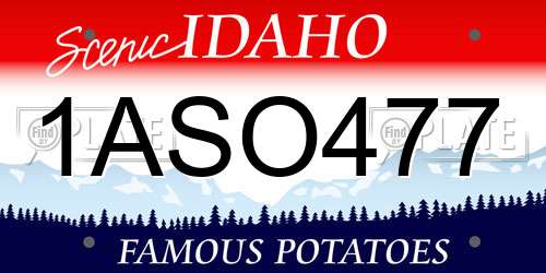 1ASO477 Idaho License Plate