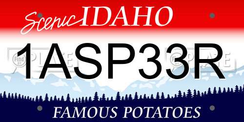 1ASP33R Idaho License Plate