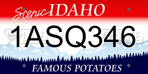1ASQ346 Idaho License Plate