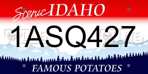1ASQ427 Idaho License Plate