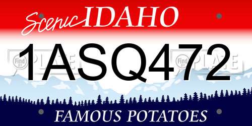 1ASQ472 Idaho License Plate