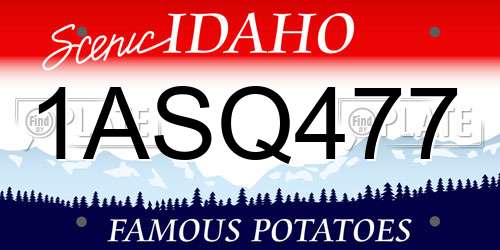 1ASQ477 Idaho License Plate