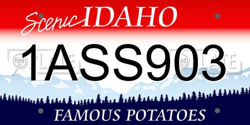1ASS903 Idaho License Plate