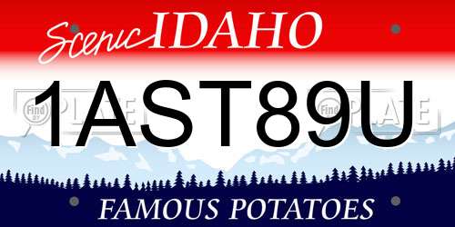 1AST89U Idaho License Plate