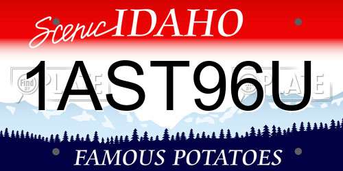 1AST96U Idaho License Plate