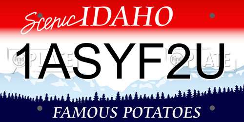 1ASYF2U Idaho License Plate