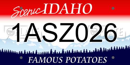 1ASZ026 Idaho License Plate