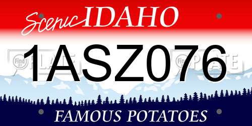 1ASZ076 Idaho License Plate