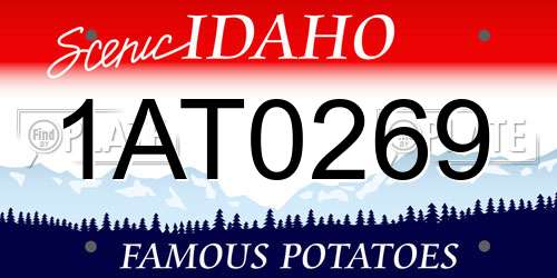 1AT0269 Idaho License Plate