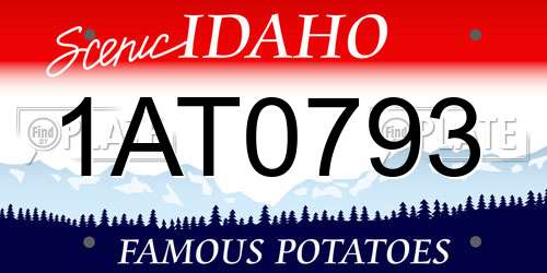 1AT0793 Idaho License Plate