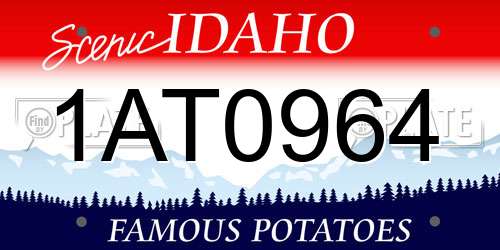 1AT0964 Idaho License Plate