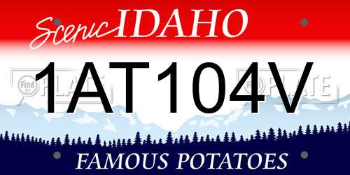 1AT104V Idaho License Plate