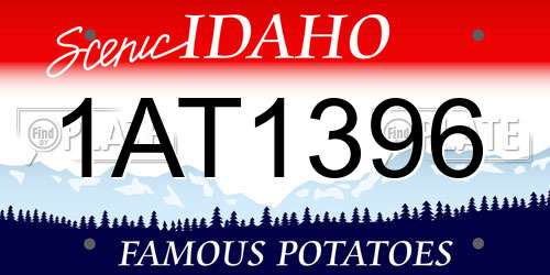 1AT1396 Idaho License Plate