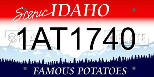 1AT1740 Idaho License Plate