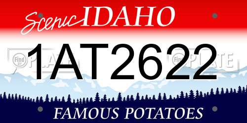 1AT2622 Idaho License Plate