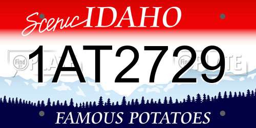 1AT2729 Idaho License Plate