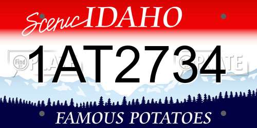 1AT2734 Idaho License Plate