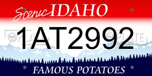 1AT2992 Idaho License Plate
