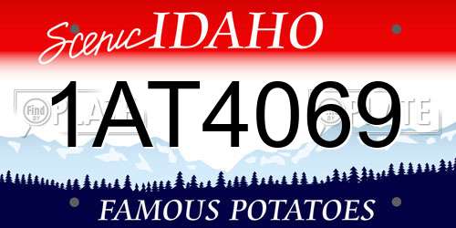 1AT4069 Idaho License Plate