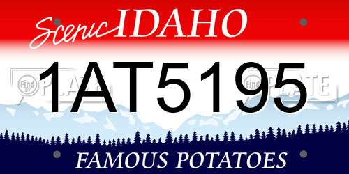 1AT5195 Idaho License Plate