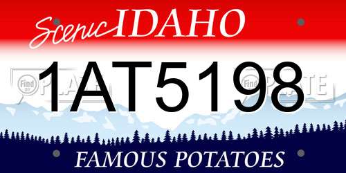 1AT5198 Idaho License Plate