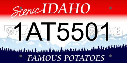 1AT5501 Idaho License Plate