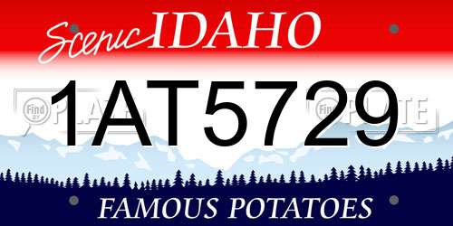 1AT5729 Idaho License Plate