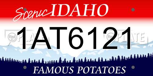 1AT6121 Idaho License Plate