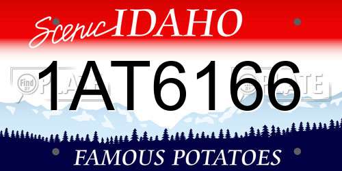 1AT6166 Idaho License Plate