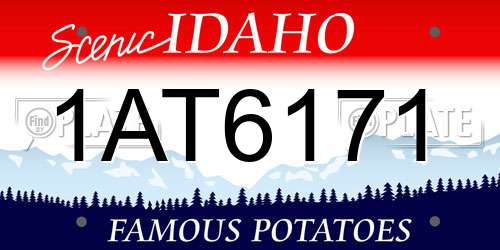 1AT6171 Idaho License Plate