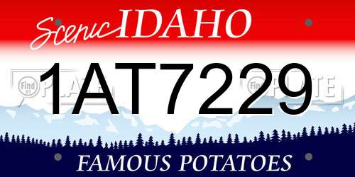 1AT7229 Idaho License Plate
