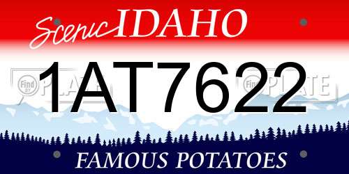 1AT7622 Idaho License Plate
