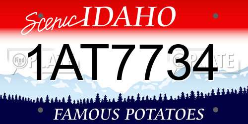 1AT7734 Idaho License Plate