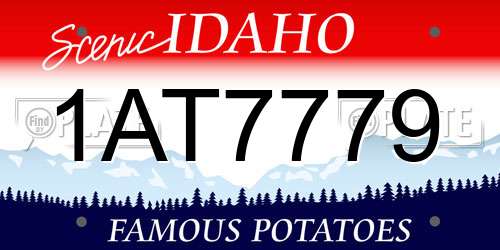 1AT7779 Idaho License Plate