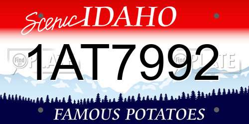 1AT7992 Idaho License Plate