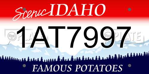 1AT7997 Idaho License Plate