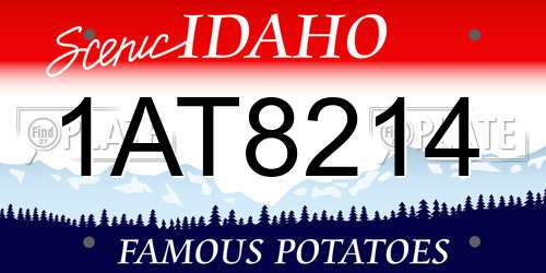 1AT8214 Idaho License Plate