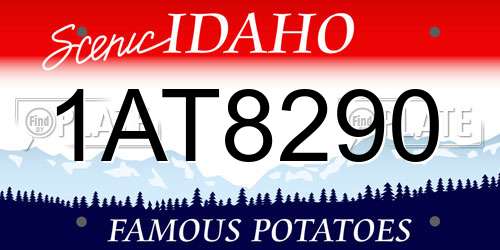 1AT8290 Idaho License Plate