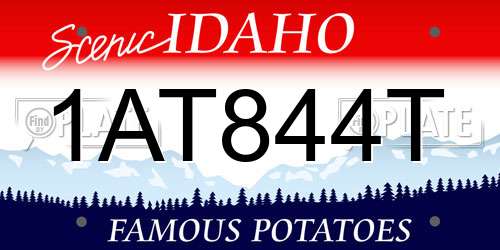 1AT844T Idaho License Plate