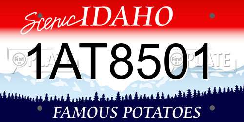1AT8501 Idaho License Plate
