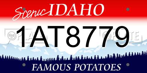1AT8779 Idaho License Plate