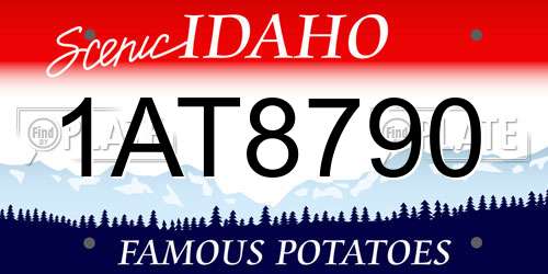 1AT8790 Idaho License Plate