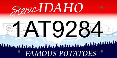 1AT9284 Idaho License Plate
