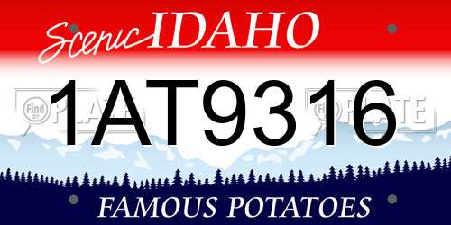 1AT9316 Idaho License Plate