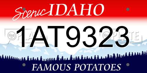 1AT9323 Idaho License Plate