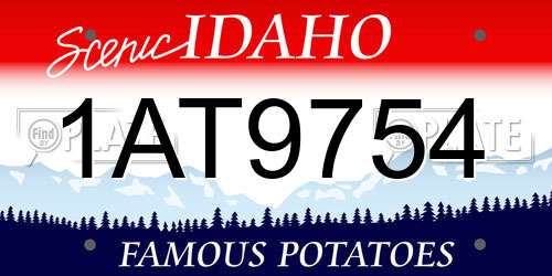1AT9754 Idaho License Plate