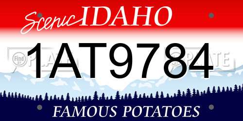 1AT9784 Idaho License Plate