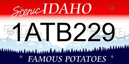1ATB229 Idaho License Plate