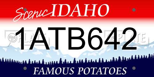 1ATB642 Idaho License Plate