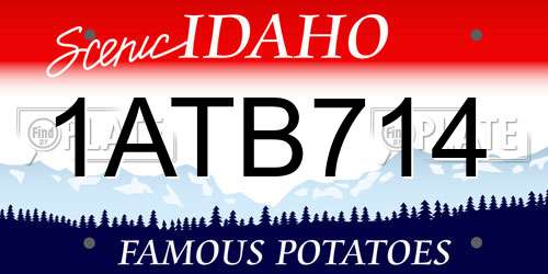 1ATB714 Idaho License Plate